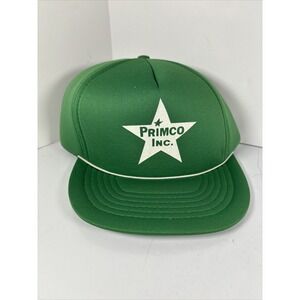Vintage Primco Inc Snapback Hat Foam Civic Rope Advertising Construction Green